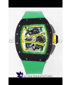 Richard Mille Super Clone RM61-01 Black Ceramic Green Strap Swiss Replica Watch