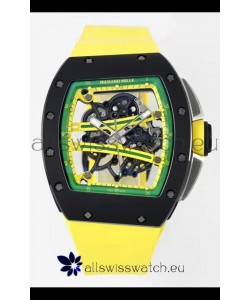Richard Mille Super Clone RM61-01 Black Ceramic Yellow Strap Swiss Replica Watch