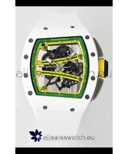 Richard Mille Super Clone RM61-01 White Ceramic Casing Strap Swiss Replica Watch