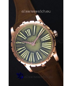 Roger Dubuis Excalibur Steel Case Green Dial Swiss Replica Watch