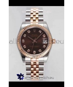 Rolex Datejust 31MM Cal.3135 Movement Swiss Replica Brown Dial Jubilee Strap - Ultimate 904L Steel Watch