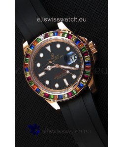 Rolex Yachtmaster 116695 Everose Gold Diamonds Cal.3135 Swiss 1:1 Ultimate 904L Steel Watch