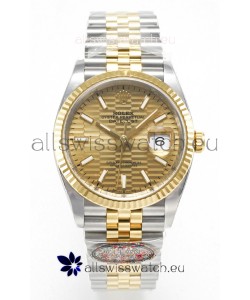 Rolex Super Clone Datejust ETA 3235 Movement 36MM Two Tone Yellow Gold Swiss Fluted Dial