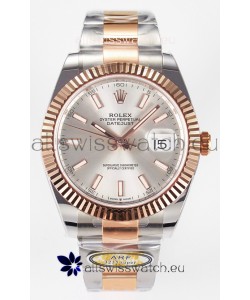 Rolex Super Clone Datejust ETA 3235 Movement 41MM Two Tone Rose Gold Plating Steel Dial Watch