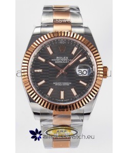 Rolex Super Clone Datejust ETA 3235 Movement 41MM Two Tone Rose Gold Plating Fluted Dial Watch