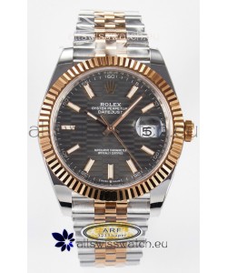 Rolex Super Clone Datejust ETA 3235 Movement 41MM Two Tone Rose Gold Plating Fluted Dial Watch