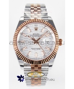 Rolex Super Clone Datejust ETA 3235 Movement 41MM Two Tone Rose Gold Plating Fluted Dial Watch