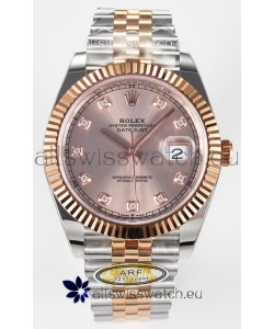 Rolex Super Clone Datejust ETA 3235 Movement 41MM Two Tone Rose Gold Plating and Dial Watch
