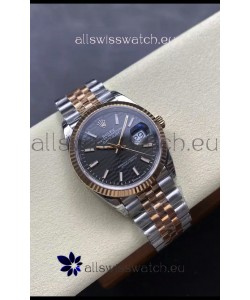 Rolex Super Clone Datejust ETA 3235 Movement 36MM Two Tone Yellow Gold Grey Fluted Dial Watch