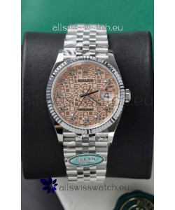 Rolex Super Clone Datejust ETA 3235 Movement 36MM Sundust Computer dial 36MM Steel Case Watch