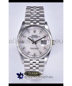 Rolex Datejust 126234 36MM Swiss Replica in 904L Steel in White Pearl Dial 1:1 Mirror Replica