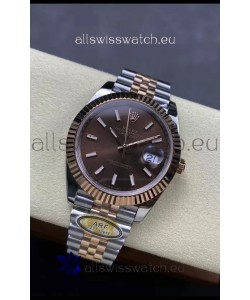 Rolex Datejust 126331 41MM ETA3235 72 Hours Power Brown Dial Jubilee 1:1 Mirror Replica in Rose Gold 904L Steel