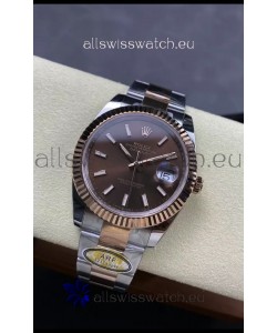 Rolex Datejust 126331 41MM ETA3235 72 Hours Power Brown Dial Oyster 1:1 Mirror Replica in Rose Gold 904L Steel