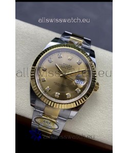 Rolex Datejust M126333 41MM ETA3235 72 Hours Power Gold Diamonds Dial 1:1 Mirror Replica Yellow Gold 904L Steel
