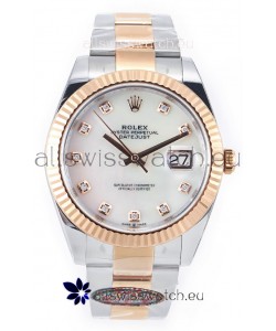 Rolex Datejust M126333 41MM ETA3235 72 Hours Power Pearl Dial Oyster 1:1 Mirror Replica Rose Gold 904L Steel