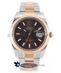 Rolex Datejust M126333 41MM ETA3235 72 Hours Power Brown Dial Oyster 1:1 Mirror Replica Rose Gold 904L Steel