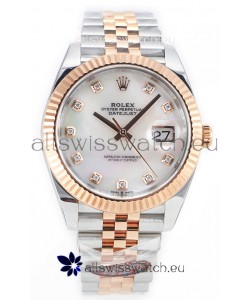 Rolex Datejust M126333 41MM ETA3235 72 Hours Power Pearl Dial Jubilee 1:1 Mirror Replica Rose Gold 904L Steel
