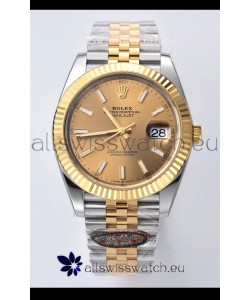 Rolex Datejust 126333 41MM Cal.3235 Swiss 1:1 Mirror Replica Watch in 904L Pale Gold Dial
