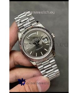 Rolex Day Date Presidential Stainless Steel Grey Dial Watch 40MM - 1:1 Mirror Quality