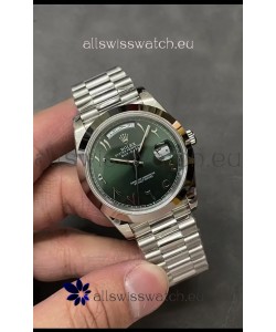 Rolex Day Date Presidential Stainless Steel Olive Green Arab Dial Watch 40MM - 1:1 Mirror Quality
