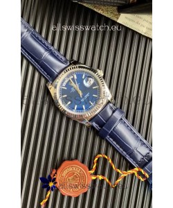 Rolex Day Date 904L Steel Casing Watch in Blue Dial 36MM - 1:1 Mirror Quality 