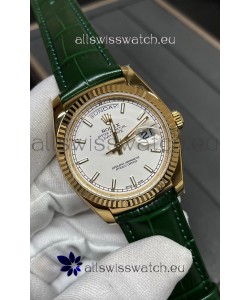 Rolex Day Date Yellow Gold Casing Watch in White Dial 36MM - 1:1 Mirror Quality 