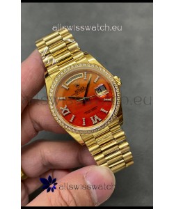 Rolex Day Date Carnelian 18K Yellow Gold Watch 36MM - 1:1 Mirror Replica Watch 