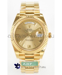 Rolex Day Date Super Clone 18K Yellow Gold Watch 40MM - Gold Dial 1:1 Mirror Quality