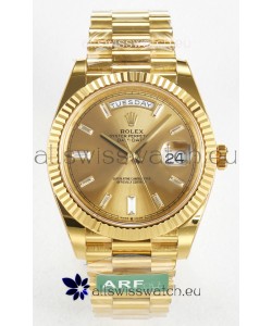 Rolex Day Date Super Clone 18K Yellow Gold Watch 40MM - Gold Dial 1:1 Mirror Quality
