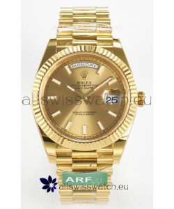 Rolex Day Date Super Clone 18K Yellow Gold Watch 40MM - Gold Dial 1:1 Mirror Quality