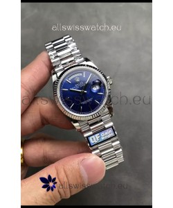 Rolex Day Date Super Clone Stainless Steel Blue Dial Watch 36MM - 1:1 Mirror Quality