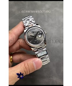 Rolex Day Date Super Clone Stainless Steel Grey Dial Watch 36MM - 1:1 Mirror Quality
