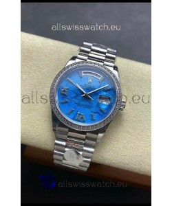 Rolex Day Date Turquoise Set 18K Stainless Steel Watch 36MM - 1:1 Mirror Replica Watch 