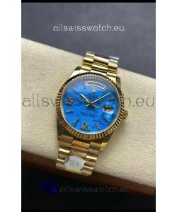 Rolex Day Date Turquoise Set 18K Yellow Gold Watch 36MM - 1:1 Mirror Replica Watch 