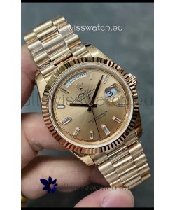 Rolex Day Date 40MM 228235 Rose Gold in Gold Dial 1:1 Mirror Replica Watch