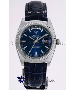 Rolex Day Date 904L Steel Casing Watch in Blue Dial 36MM - 1:1 Mirror Quality