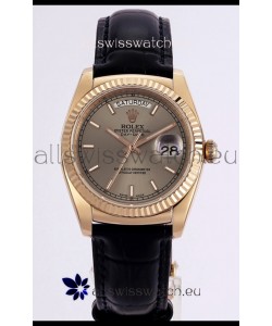 Rolex Day Date Rose Gold 904L Steel Casing Watch in Gold Dial 36MM - 1:1 Mirror Quality