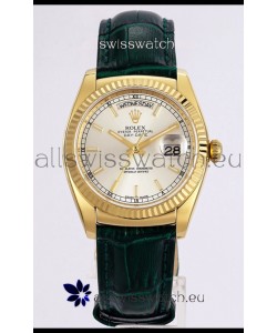 Rolex Day Date Yellow Gold 904L Steel Casing Watch in Steel Dial 36MM - 1:1 Mirror Quality