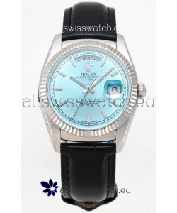 Rolex Day Date 904L Steel Casing Watch in Ice Blue Dial 36MM - 1:1 Mirror Quality