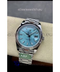 Rolex Day Date 904L Stainless Steel Tiffany Blue Stick Dial Watch 40MM - 1:1 Mirror Quality
