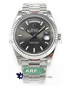 Rolex Day Date Presidential Stainless Steel Grey Dial Watch 40MM - 1:1 Mirror Quality