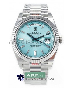 Rolex Day Date 904L Stainless Steel Tiffany Blue Diamonds Dial Watch 40MM - 1:1 Mirror Quality