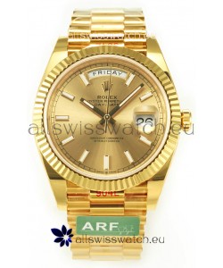 Rolex Day Date Presidential 18K Yellow Gold Watch 40MM - Gold Stick Dial 1:1 Mirror Quality