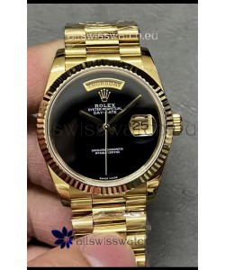 Rolex Day Date Presidential 18K Yellow Gold Watch 36MM - Black Dial 1:1 Mirror Quality