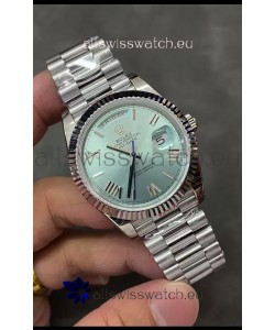 Rolex Day Date Presidential Stainless Steel ICE Blue Dial Watch 40MM - 1:1 Mirror Quality
