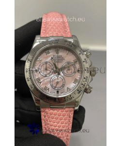 Rolex Daytona Super Clone Pink Pearl Dial Stainless Steel 1:1 Mirror Cal.4131 Movement Replica Watch
