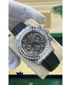 Rolex Daytona Super Clone White Gold Casing Steel Dial Cal.4131 Movement Watch Custom Sapphires Bezel