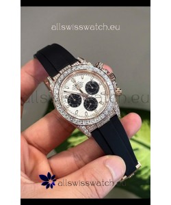 Rolex Daytona Super Clone White Gold Casing Meteorite Dial Cal.4131 Movement Watch Custom Sapphires Bezel