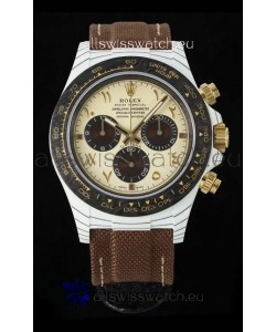Rolex Daytona Super Clone DiW Desert Eagle Arabic Edition Watch - White Cabon Casing 1:1 Mirror Replica