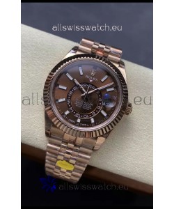 Rolex Sky-Dweller REF# 336935 Brown Dial Watch in Rose Gold 904L Steel Case 1:1 Mirror Replica